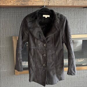 Women's Black Faux Suede Coat